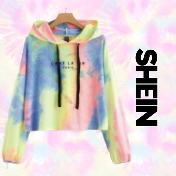 SHEIN Tops - SHEIN Curve Tie Dye Cropped Hoodie size 4X